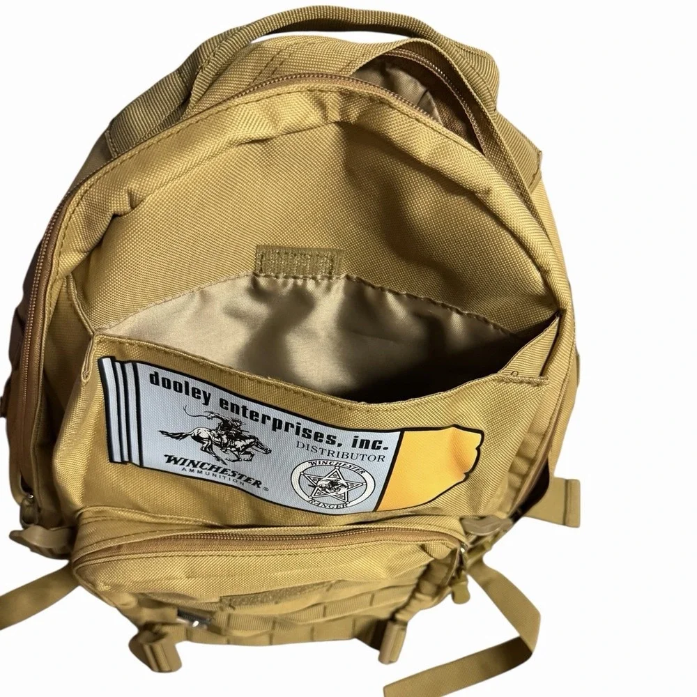 Winchester‎ Tactical Backpack Dooley Enterprises Tan Khaki MOLLE Bag Zip EUC